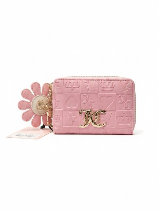 Juicy Couture Handbags - Juicy Couture Pink Embossed Wallet with Gold Hardware